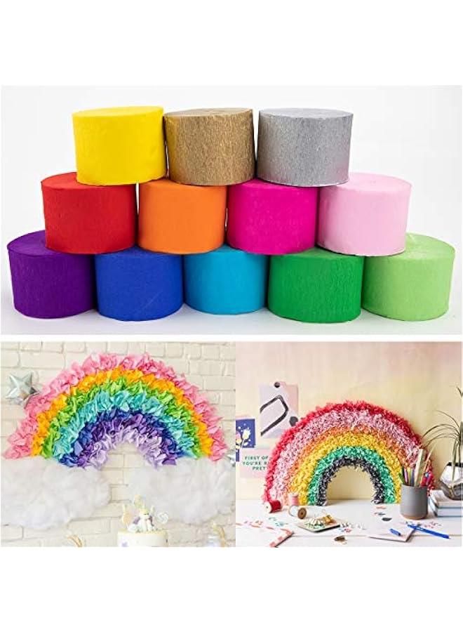 12 Rolls 300CM Crepe Paper Streamers in 12 Colors for Rainbow Party Decorations Wedding Ceremony Birthday Indoor Decoration - Image 4